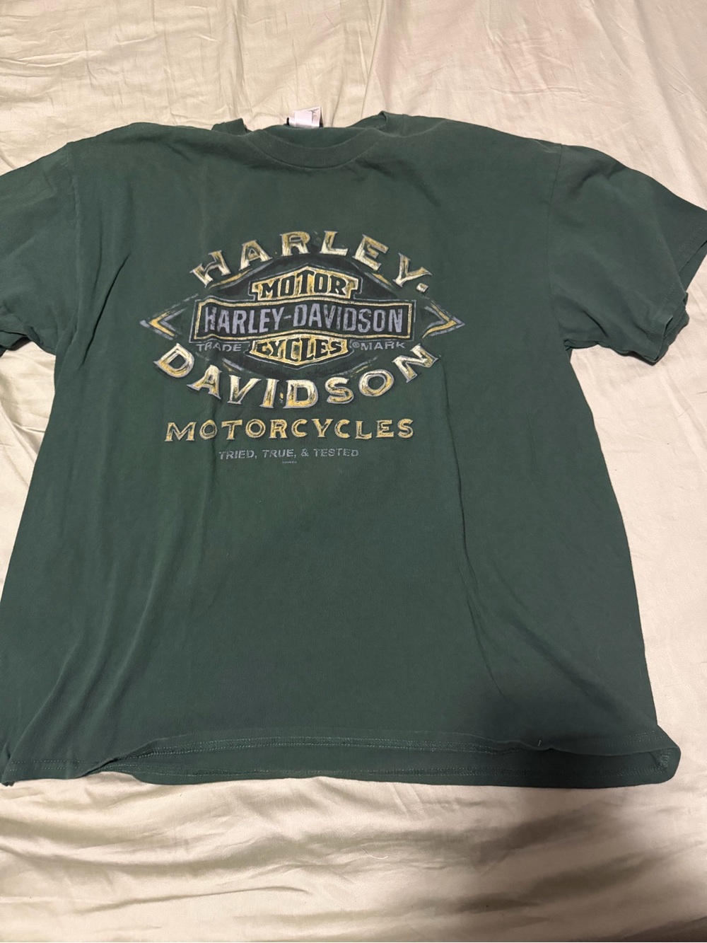Harley-Davidson Dark Green Motorcycles Logo Tee Lakeland Florida